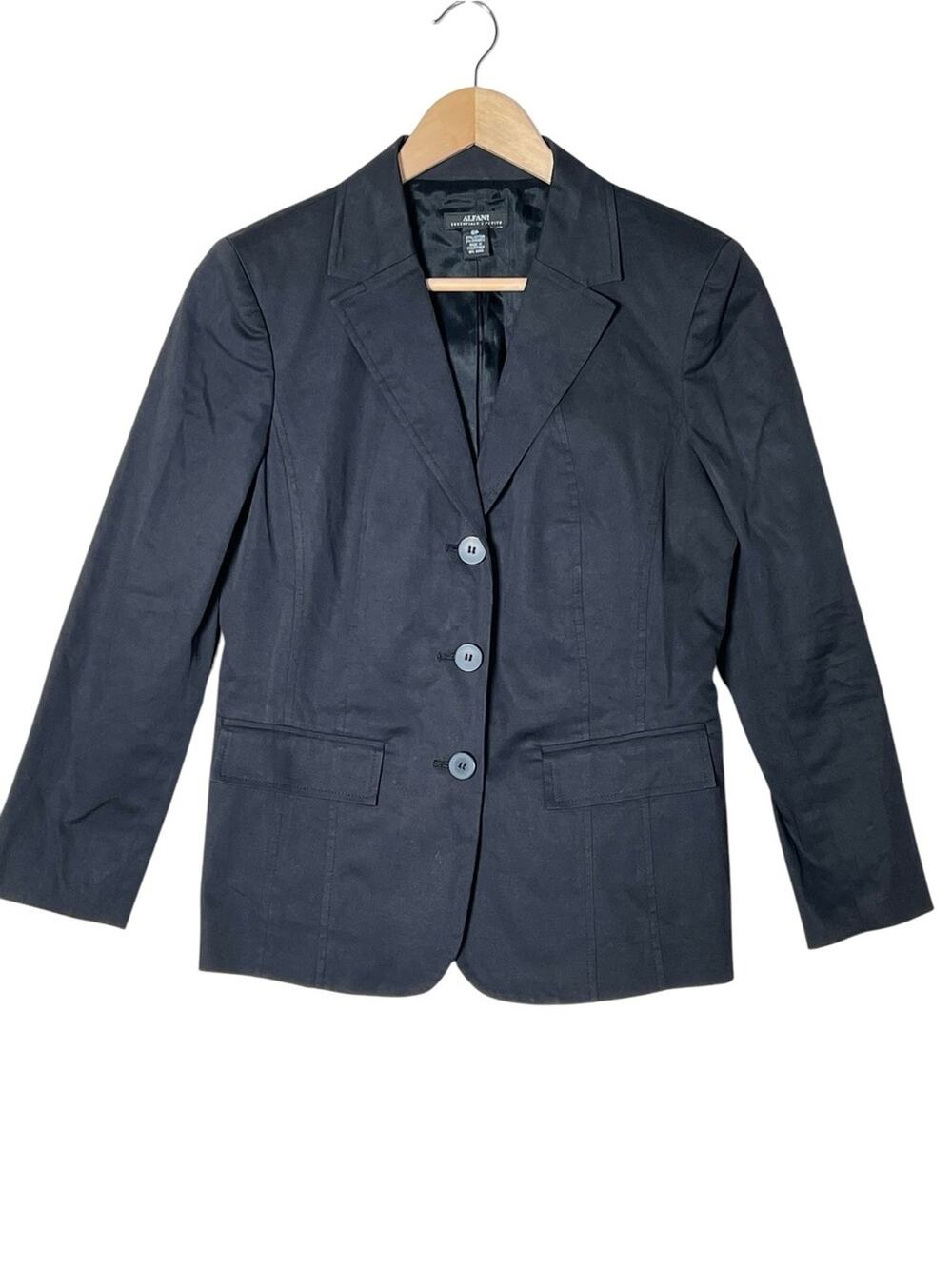 Alfani Women's Black Tailored Blazer Suit Jacket size 8P 8 Petite B120